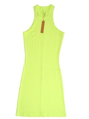 SKIMS Neon Yellow Bodycon Dress XS NWT Statement Piece